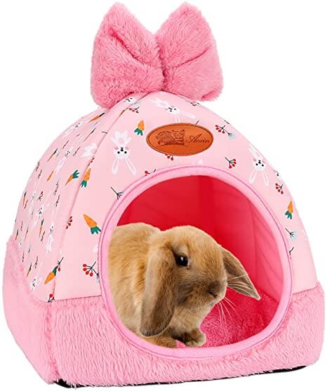 RIOUSSI Guinea Pig Bed Warm House Hideout for Hedgehogs Dwarf Rabbits Bunnies Squirrels Chinchillas and Other Small Animals 